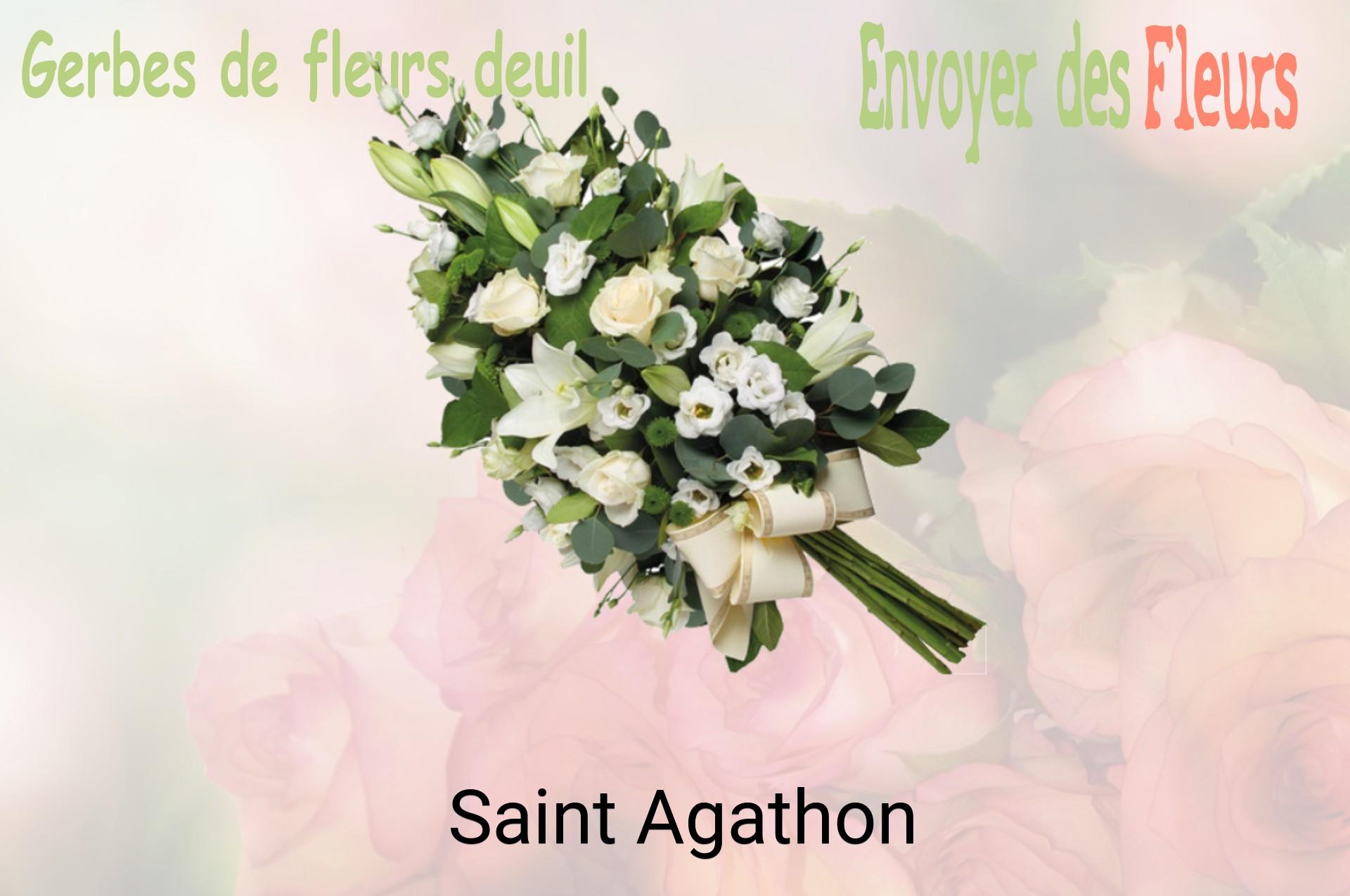 Gerbe de fleurs de deuil livrée à Saint-Agathon